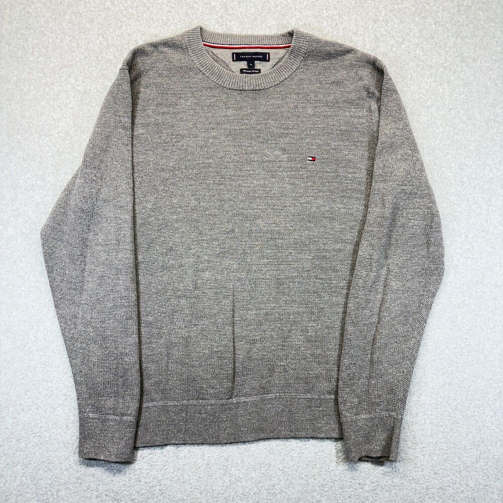 Tommy Hilfiger Logo Waffle Knit Thermal Men’s XL Gray Long Sleeve Light Weight